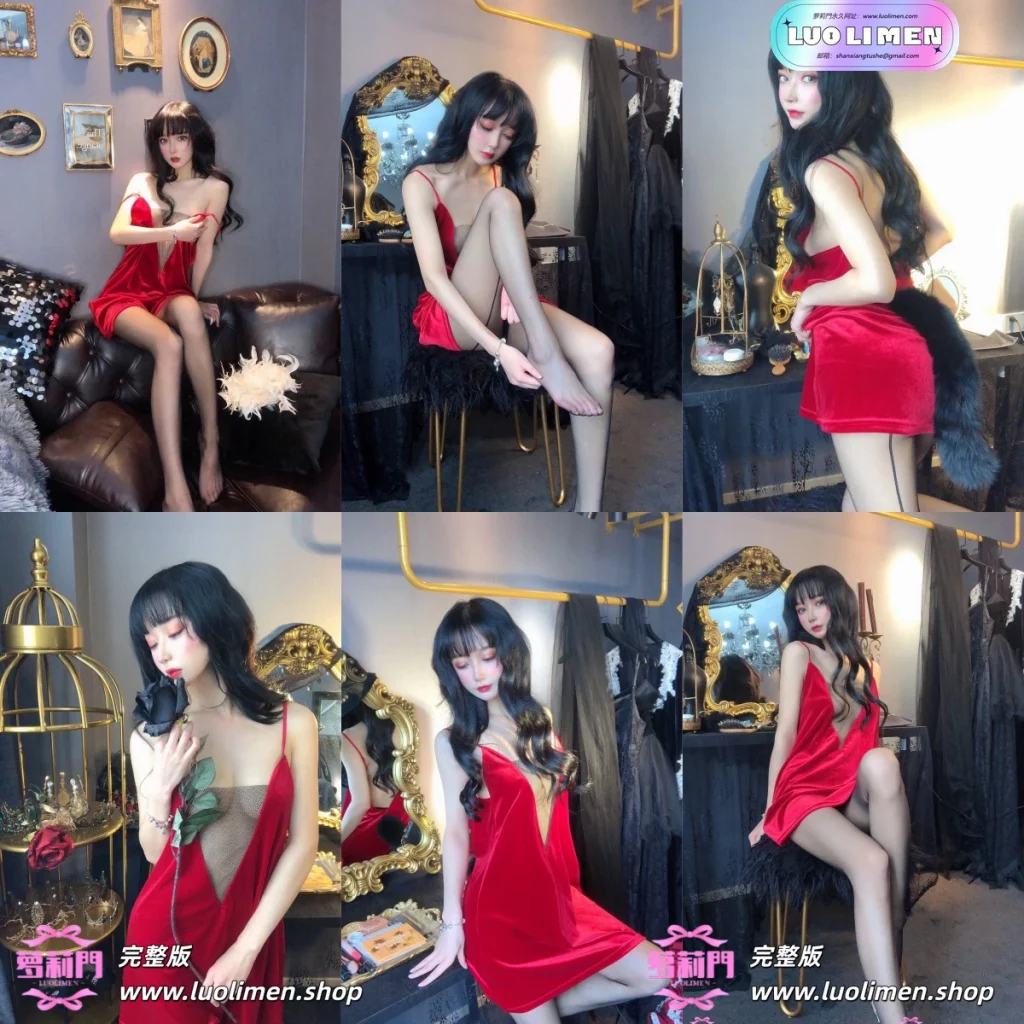 阿包也是兔娘 NO.044 红丝绒睡衣[18P-57MB]-白虎萝莉 - COS网红-  鬼父淫母